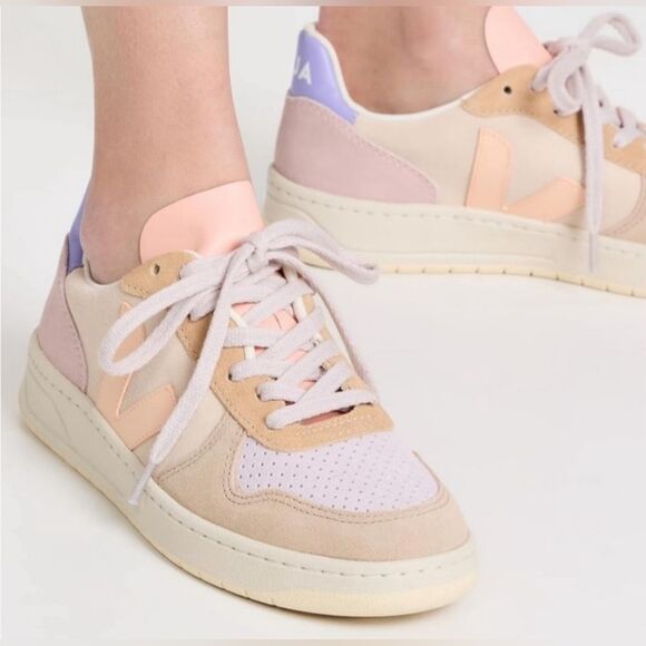 Veja Sneakers Women's 8 Multicolor Peach Suede Esplar Campo Colorful Summer - Picture 1 of 10